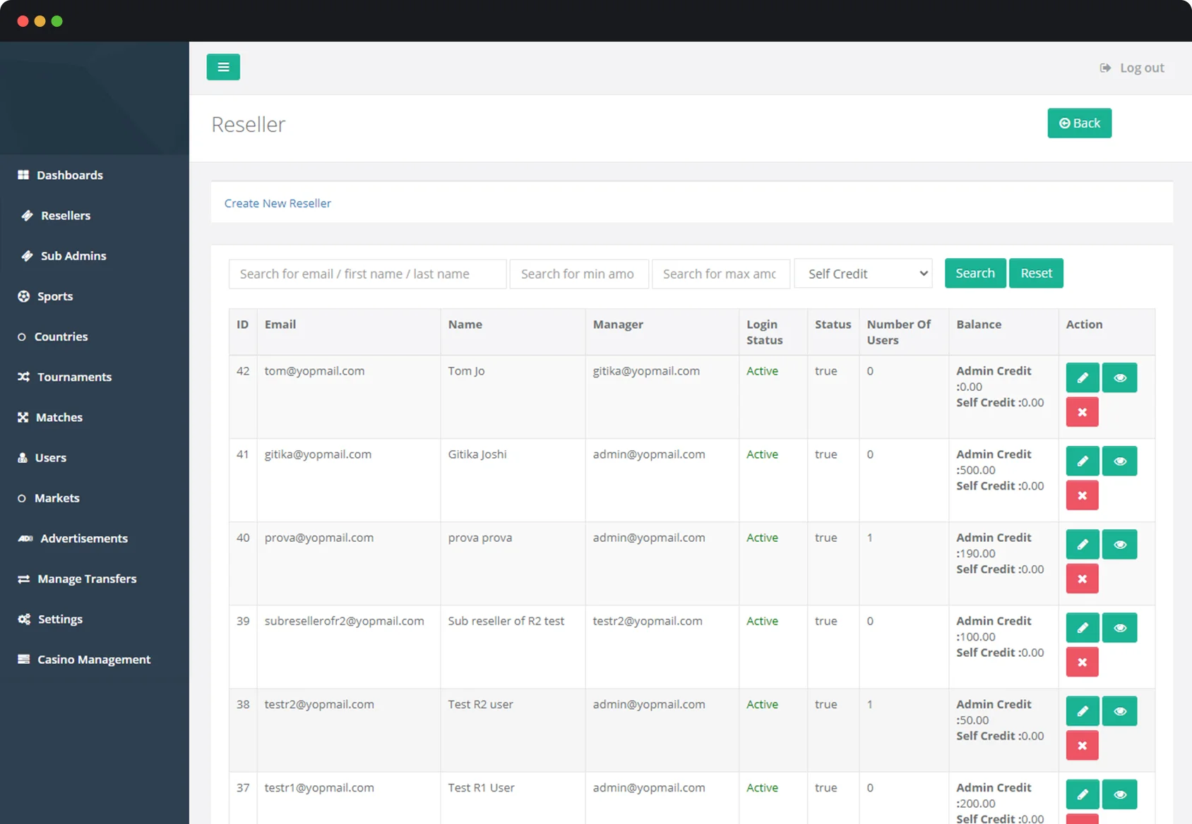 Sports betting software Bookie Panel