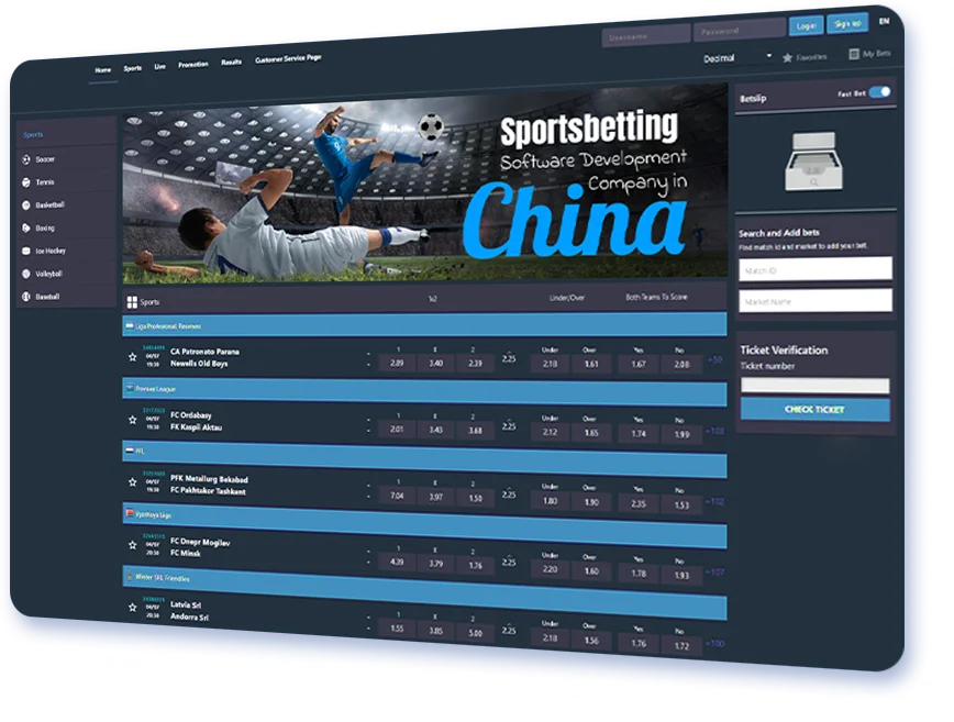 sportsbetting software development company in China