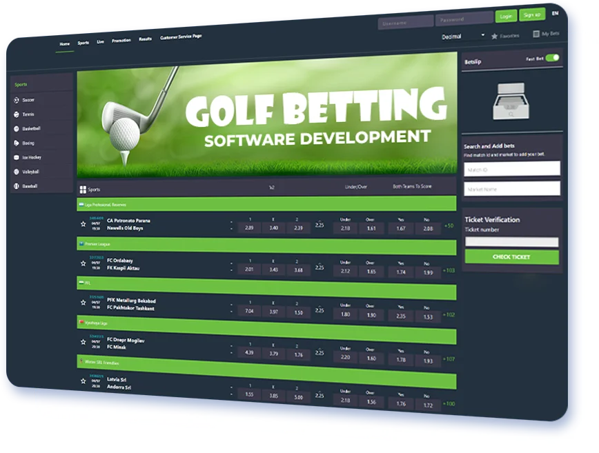 Golf betting software development